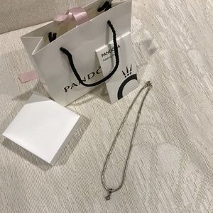 Pandora Necklace with cubic zirconia pendant